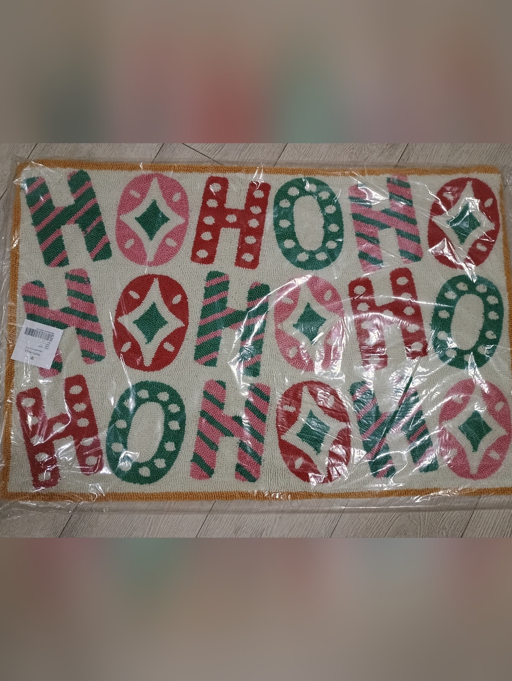 2x3 Ho Ho Ho Hooked Rug Christmas Santa Floor Door Mat Entry Way NEW